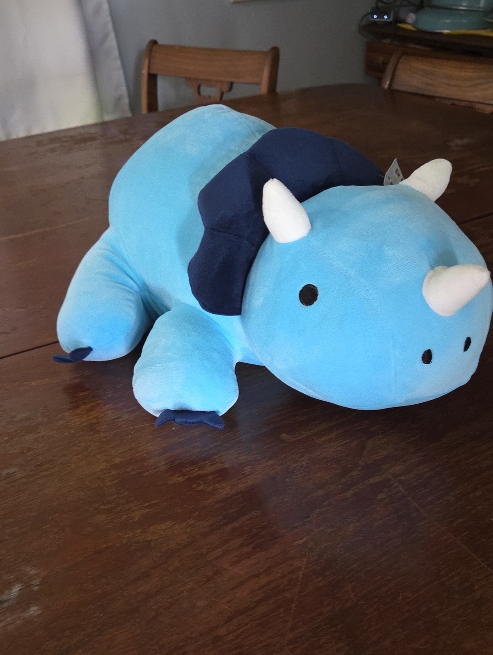 Blue Plush Triceratops Stuffed Animal